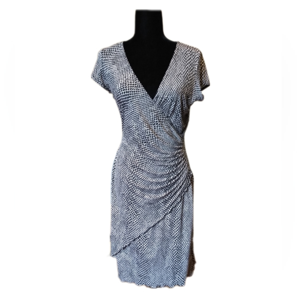 Joseph Ribkoff Snake Print Short Sleeve Wrap Dress